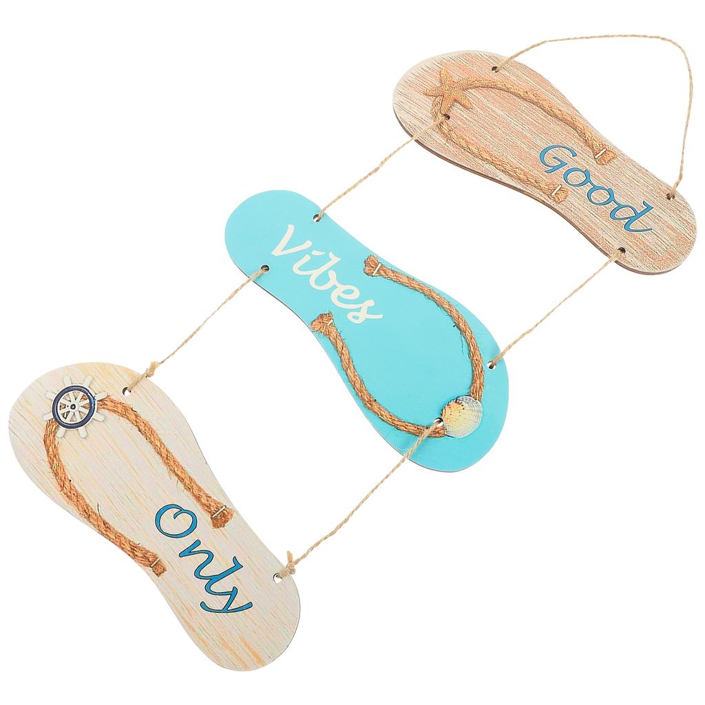 Sign Door Plaque Nautical Beach Summer Slipper Wall Welcome Wood Decor Hanging Ornament Flip Signs Ocean Coastal Flop Decoration