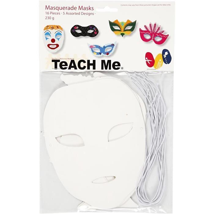 TeACH ME White Thick Card Perforated Patterns. Elastic Included. Ref 95216