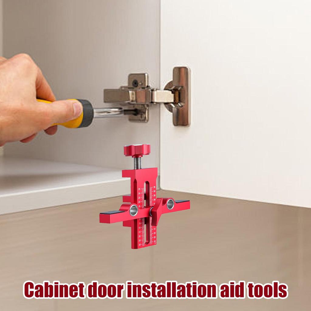 Cabinet Door Installation Tool Double-Hole Alignment with Adjustable Positioner Cabinet Door Positioning Support for Home Office