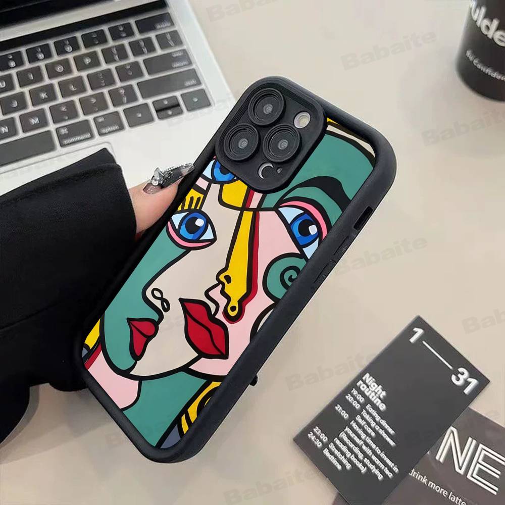 Picasso Abstract Art Painting Phone Case For Iphone 17 16 Pro Max 15 14 13 12 11 Plus Cover Soft TPU