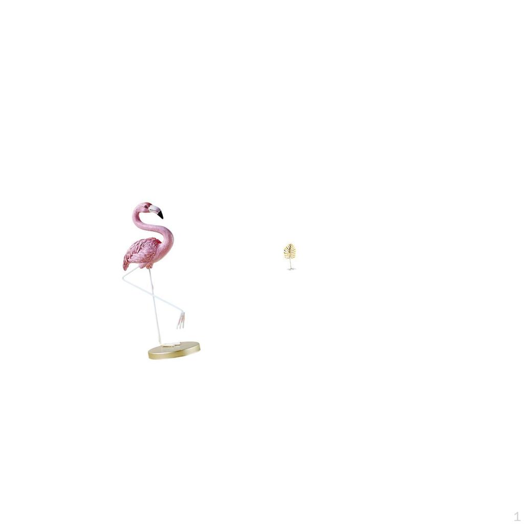 Flamingo Resin Bird Sculpture Modern Art Figurine with Metal Stand for Garden Pond Flowerbed And