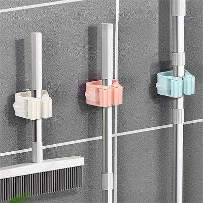 1PCS Mop Holder Self-adhesive Broom Stand Wall Mounted Mop Support Sweeping Brush Hook Storage Organizer Bathroom Kitchen