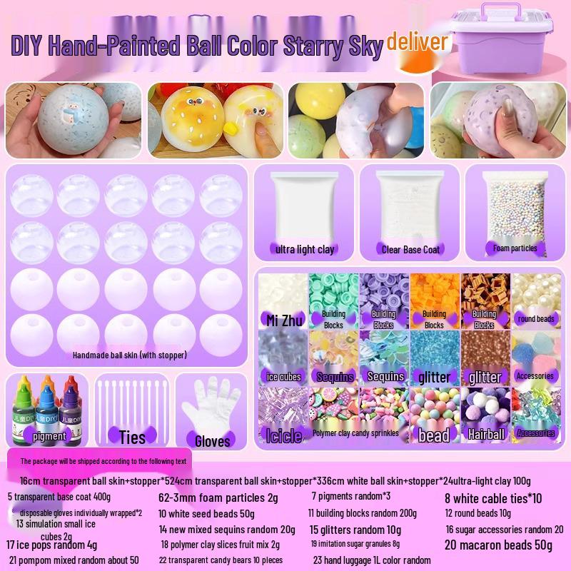 DIY Handgemachtes Squishy Ball Set - Beliebtes Stressabbau-Spielzeug mit Slow-Rebound-Funktion für ultimative Dekompression und Entspannung