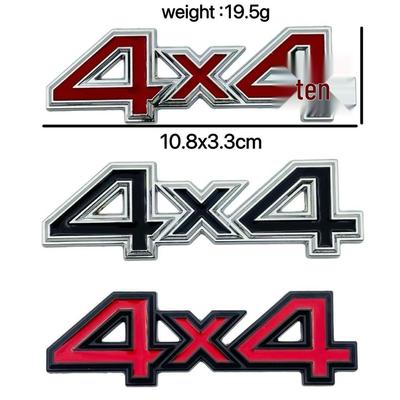 4x4 Terrängfordon Fyrhjulsdrift Metalldekal Kompatibel med Jeep-logotyp