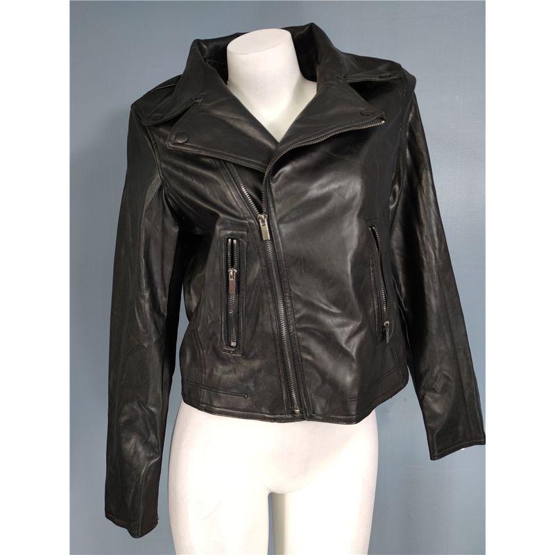 

Экспорт Однопружинная Черная Женская Короткая Приталенная Куртка Мотоциклетная Одежда Крутая Девушка Сексуальные Топы Кожаное Пальто Black zipper L