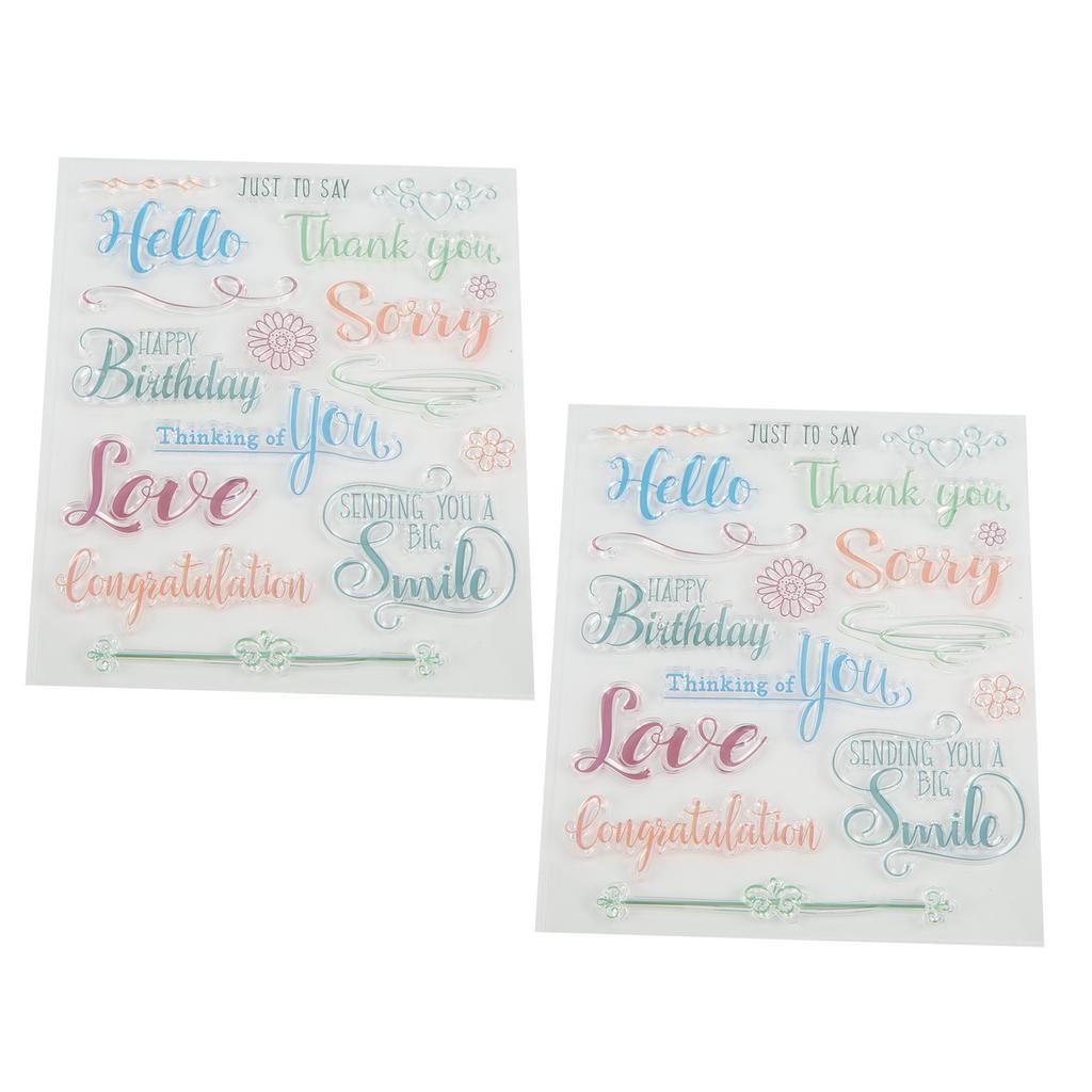 2pcs Clear Stamps  Interesting  Reusable  Material Transparent Appearance Embossing Scr