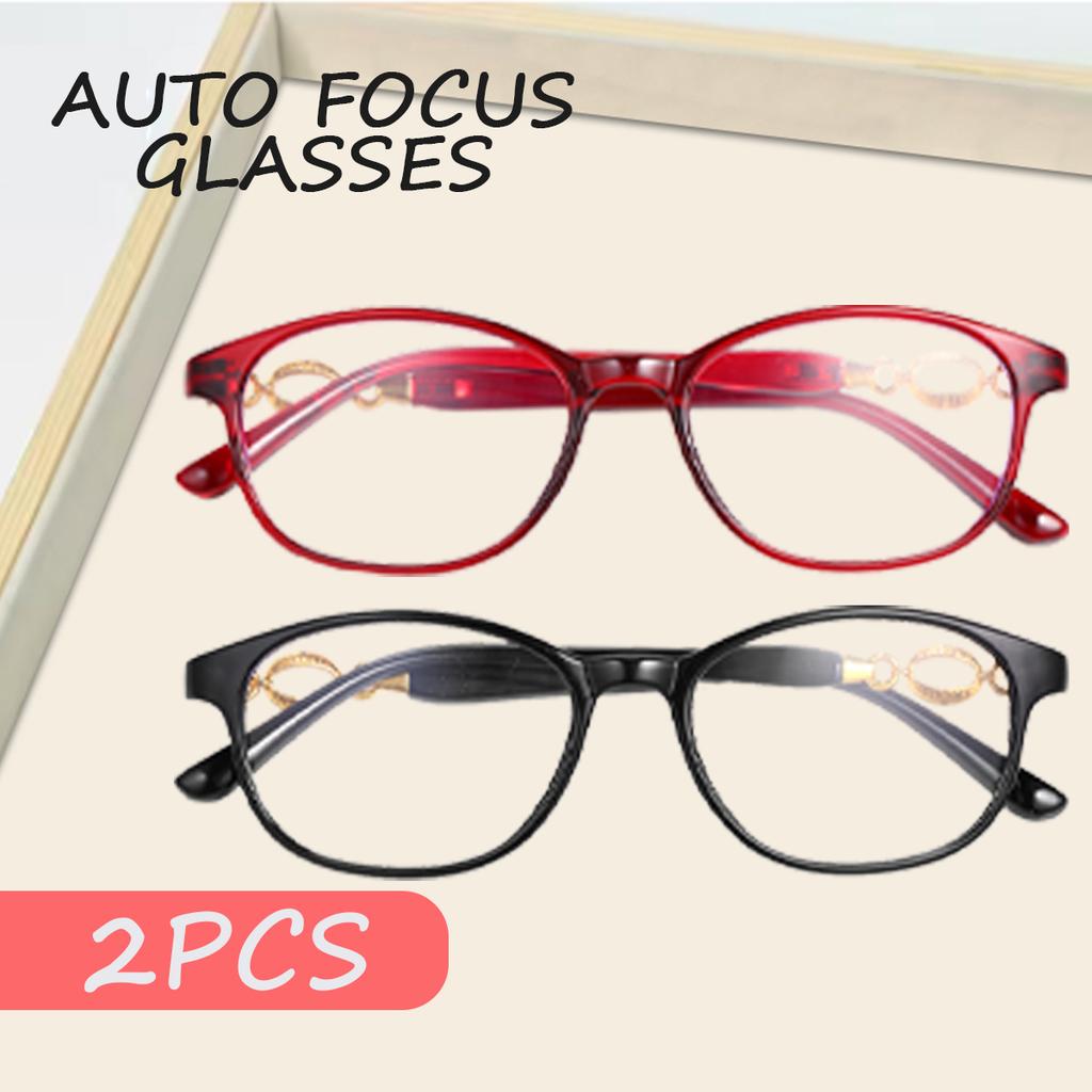 2PCS Auto-focus Reading Glasses Unisex Design Hollowed-out Temple Design Suitable for Computer Use and a Perfect Gift Choice.