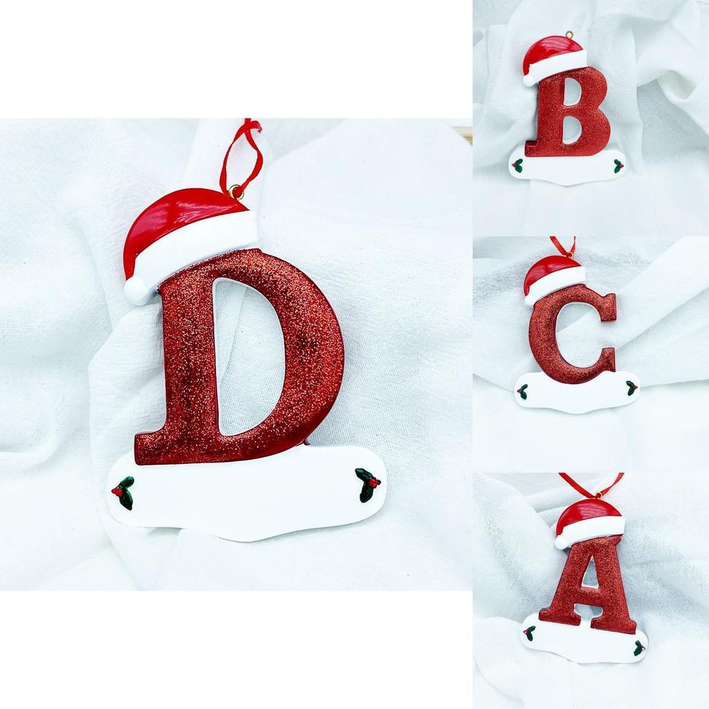Beautifully Handpainted Crafted Resin Christmas Ornaments With 26 Alphabet Letters A To Z For Decor Stylish