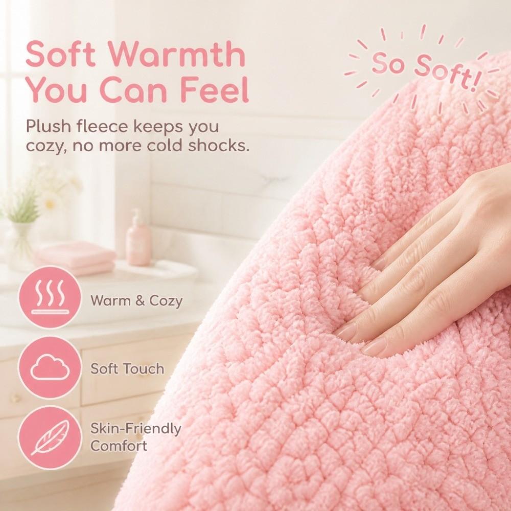 Thickened Plush Toilet Seat Cover Zipper Closure Cute Toilet Mat Fluffy Toilet Cushion Home