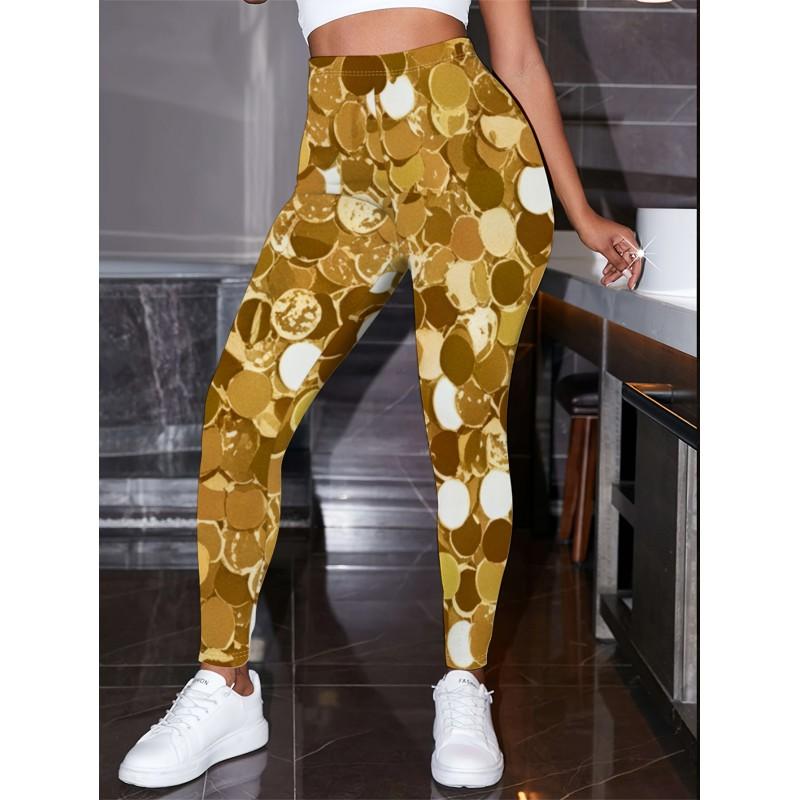 2026 Womens High-Waist Printed Yoga Leggings Casual Slim Fit Activewear Pants