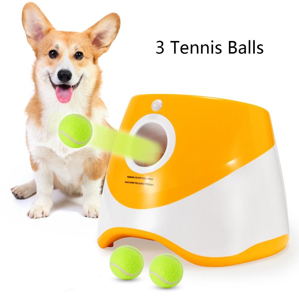 

LED Indicator Dog Ball Thrower Adjustable Distance Tennis Throw Machine Indoor Outdoor Use оранжевый