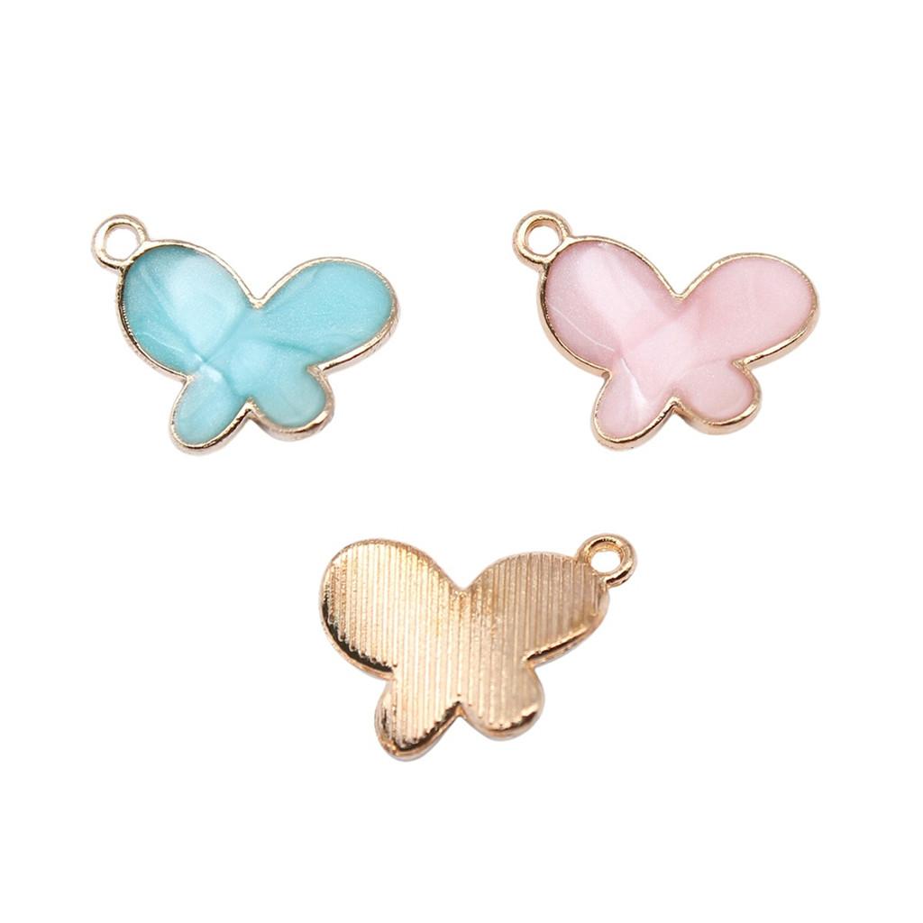Enamel Charms Multi Color Butterfly Pendants For Floral Themed Jewelry