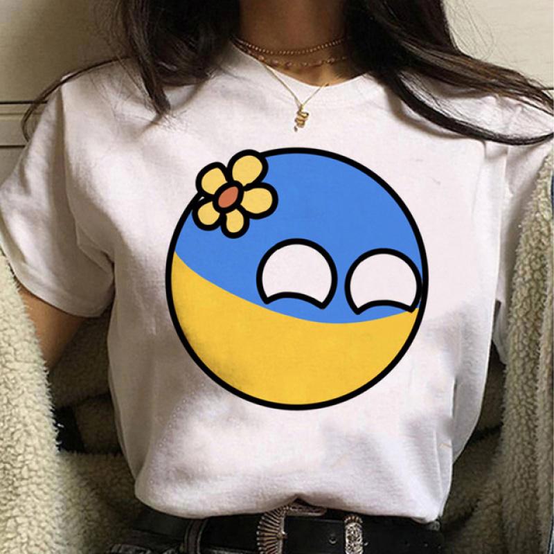 

Ukraini Ukraine Flag Tshirt Women Graphic Japanese Summer Top Girl Japanese Comic Funny Clothes M