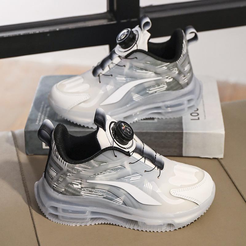 

Classmate Autumn New Leather Boys Shoes Mesh Boys Children s Button Sneakers Casual Running Shoes 39