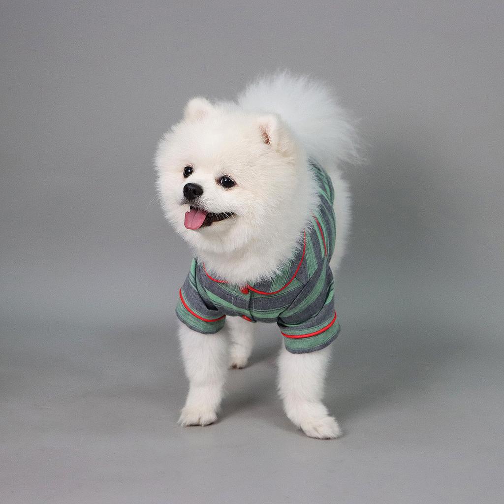 Hund Gestreiftes Muster Shirts Weiches und Bequemes Hundehemd Pyjama Haustierkleidung für Kleine Hunde Katzen