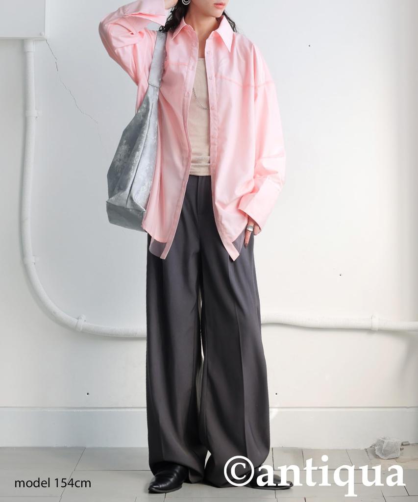 antiqua Women's Tulle Layered Shirt, Long Sleeve, ESA-00207, One Size 33, Pink