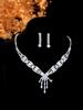 Elegant Crystal Necklace & Earrings Set for Weddings and Banquets