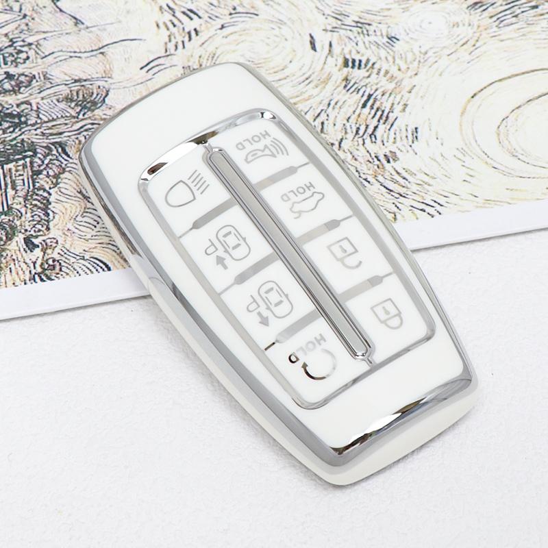 

НОВЫЙ 8-кнопочный ТПУ чехол-накладка для ключа автомобиля для Hyundai Genesis G80 GV70 GV80 2019 2020 2021 2022 держатель ключа с пультом управления автоаксессуары