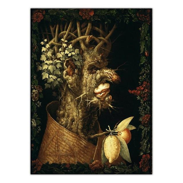 Italy Giuseppe Arcimboldo Works Poster Nordic Style Abstract Canvas Painting Wall Art Pictures Print Living Room Home Decoration
