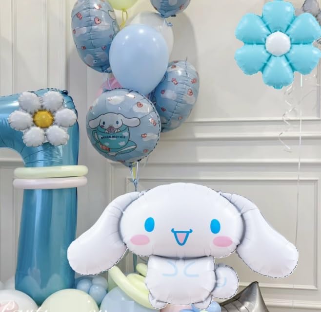 Zeroire Boy and Girl Happy Birthday Character Balloon Decorations Glossy Handheld Party Balloons Pink Blue