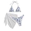 Sexy Floral Print Camisole Swimsuit Bikini Three Piece Set