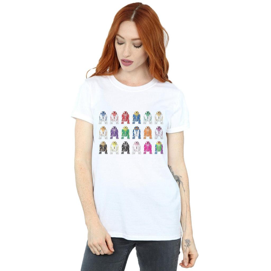 Star Wars Womens/Ladies R2 Units Cotton Boyfriend T-Shirt