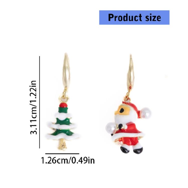 Christmas Cartoon Santa Claus Earrings With Shining Snow Details Premium Alloy Accessories For Women Teens