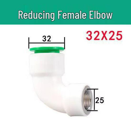 Quick Connect PPR Ball Valve PVC Elbow Tee, No Hot Melt, 4 Points/40 PE Water Pipe Fittings.