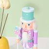 25CM Christmas Wooden Nutcracker Figurine Cartoon Soldier Figure Statue Sculpture Festival Holiday Party Ornament Decoration