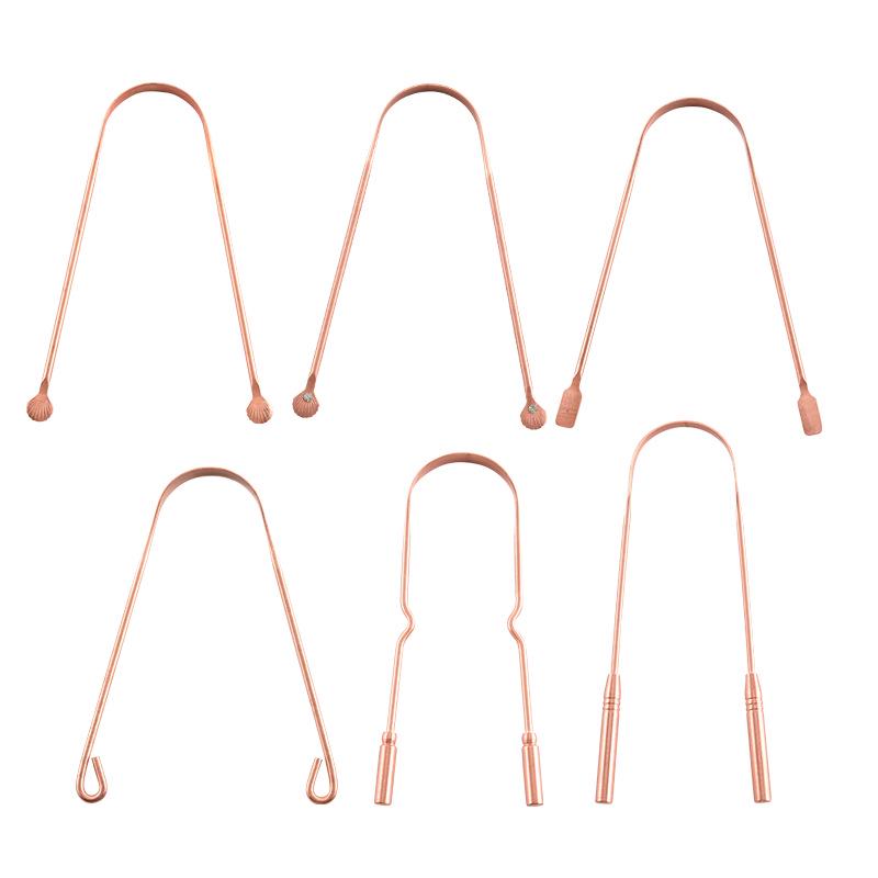 Pure Brass U-Shaped Tongue Scraper and Cleaner for Bad Breath and Thick Coating