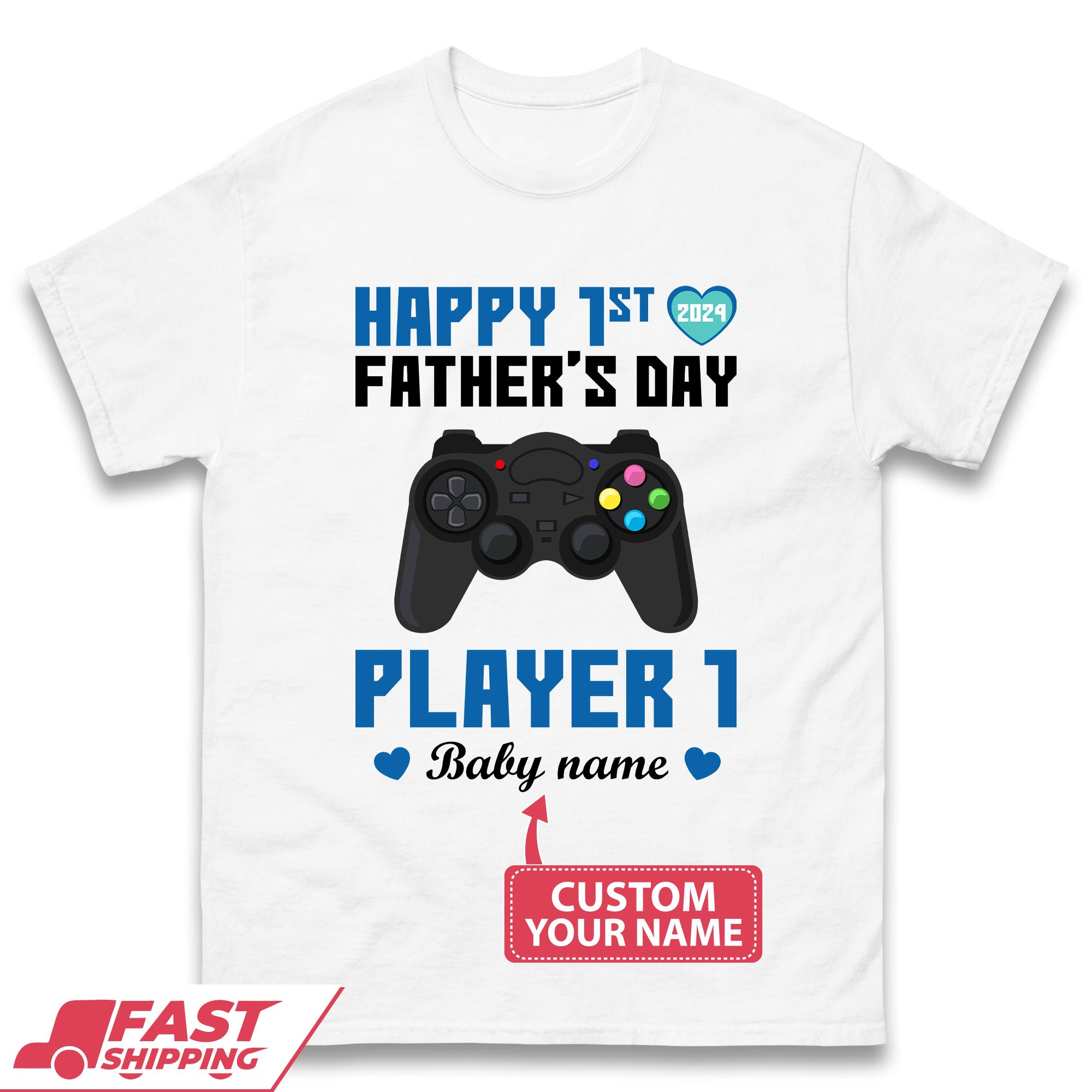 

Personalised Happy First Father s Day Mens T-Shirt Womens Tops Tees M