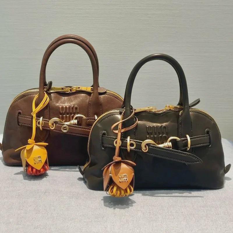 "Genuine Leather Flower Pendant Lanyard for Car or Bag"