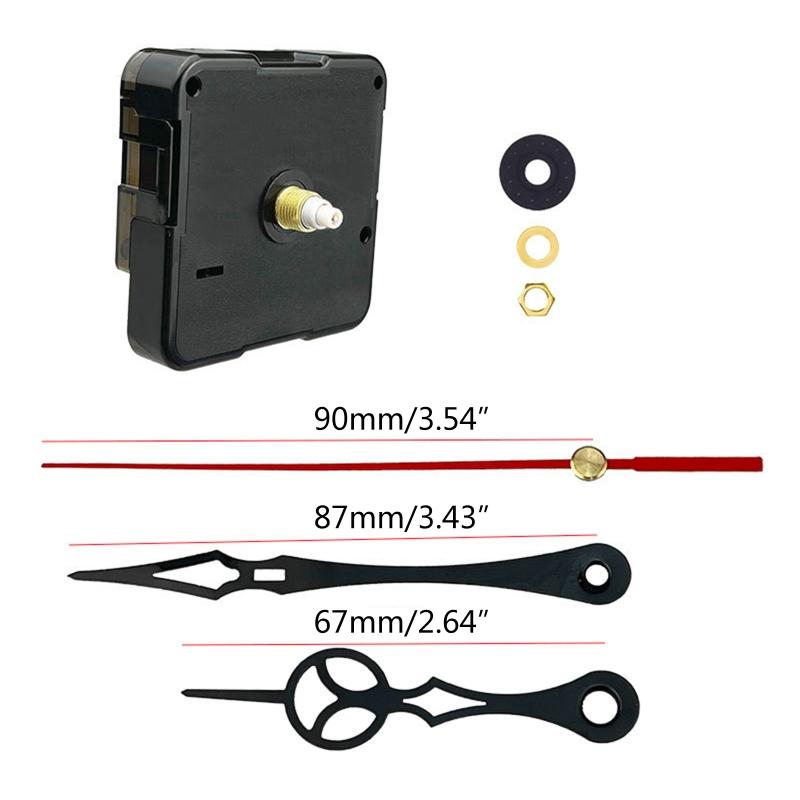 High Torque Non Ticking Clock Movement Mechanism DIY Quartz Clock Motor Kit with Clock Hands Repair Parts No Battery