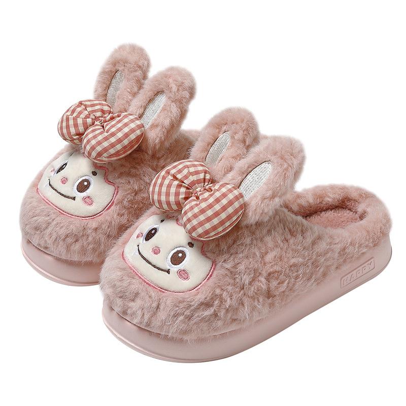Winter cotton slippers cute little rabbit new home indoor warm non-slip soft bottom wear-resistant cotton mop