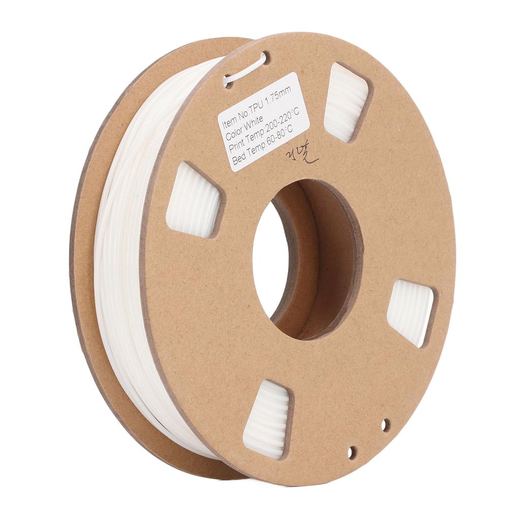 3D Printer Filament 1.75mm Flexible TPU Filament Bundle High Accuracy 95A Soft 3D Printer Consumable White