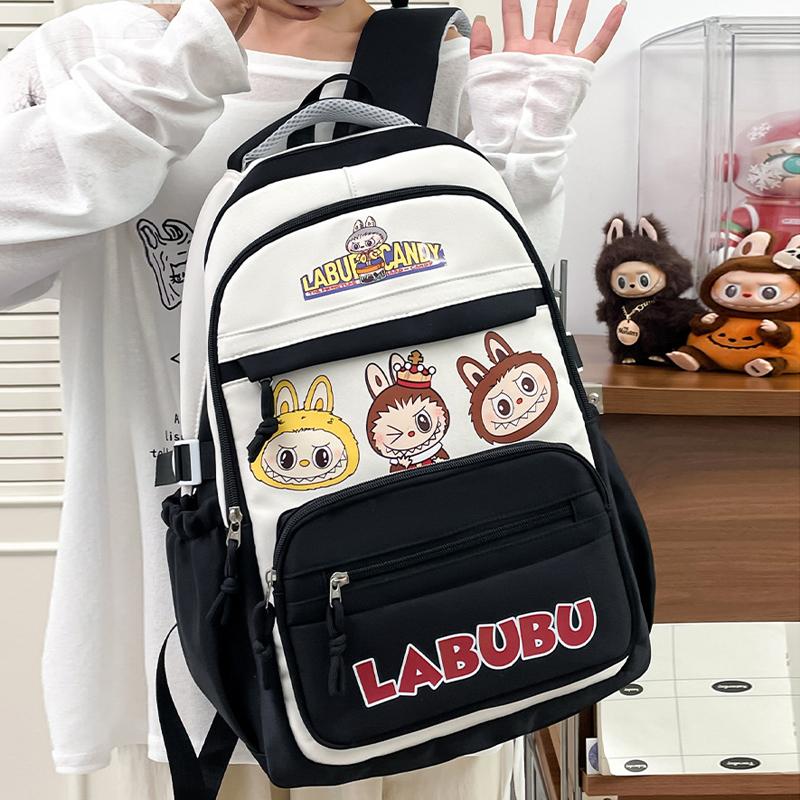 LABUBU Rucksack Schultasche Rucksack Kindertasche LABUBU Grundschulrucksack Mädchen Junge Schulrucksack 6 Farben