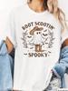 Western Halloween Cow Ghost Boot Scootin Spooky Graphic Tops Cotton Retro TShirt Short Sleeve Shirt for Women Halloween Gift