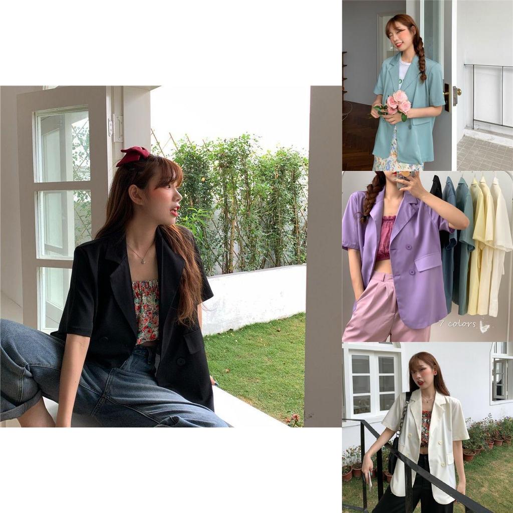 Chic Girl Korean High-quality Short-sleeve Suit Jacket Soft And Exquisite Fabric