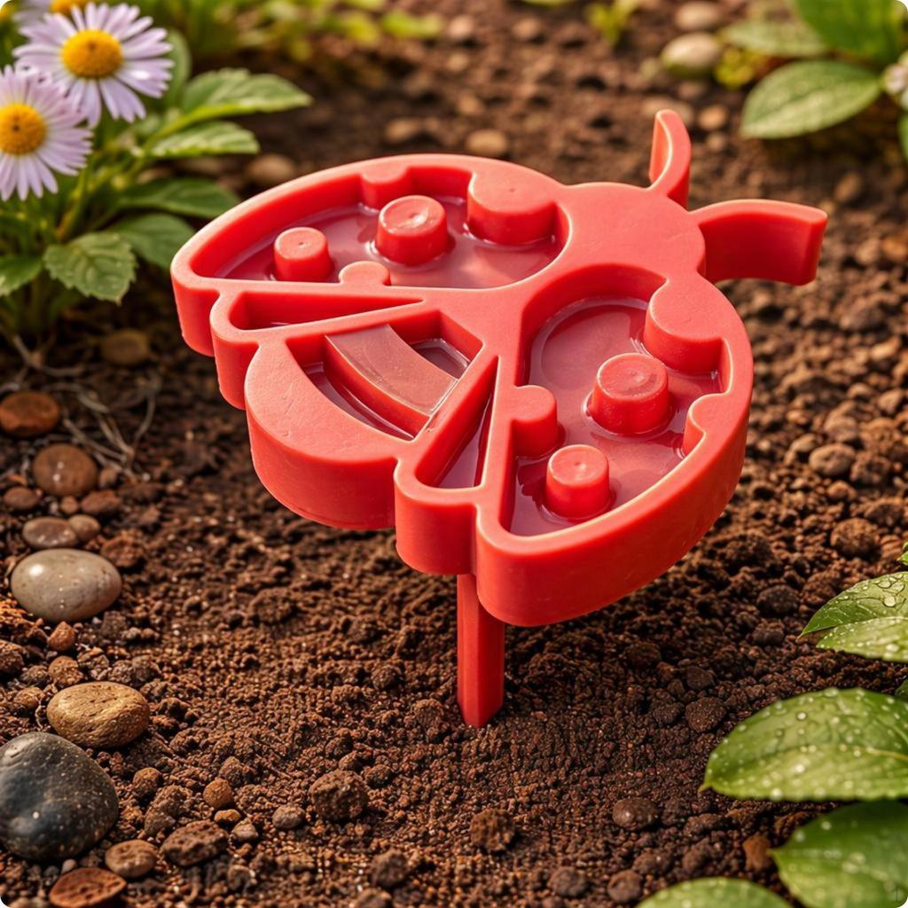 StakeMounted Bee Waterer MultiCompartment FlowerShaped Watering Station Raised Tray