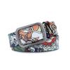 Trendy Printed Graffiti Leather Belts for Foreign Trends, Fashionable and Personalized Belts for Men and Women