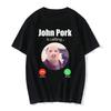 John Pork ruft an Anruf annehmen Telefon T-Shirt Humor Lustiges Schwein Grafik T-Shirt Streetwear 3D Gedrucktes Schwarzes Kurzarm T-Shirt Oberteile