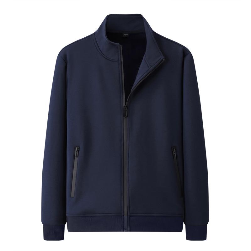 

Men s Thickened Cotton Knit Cardigan Hoodie with Stand-Up Collar 3XL
