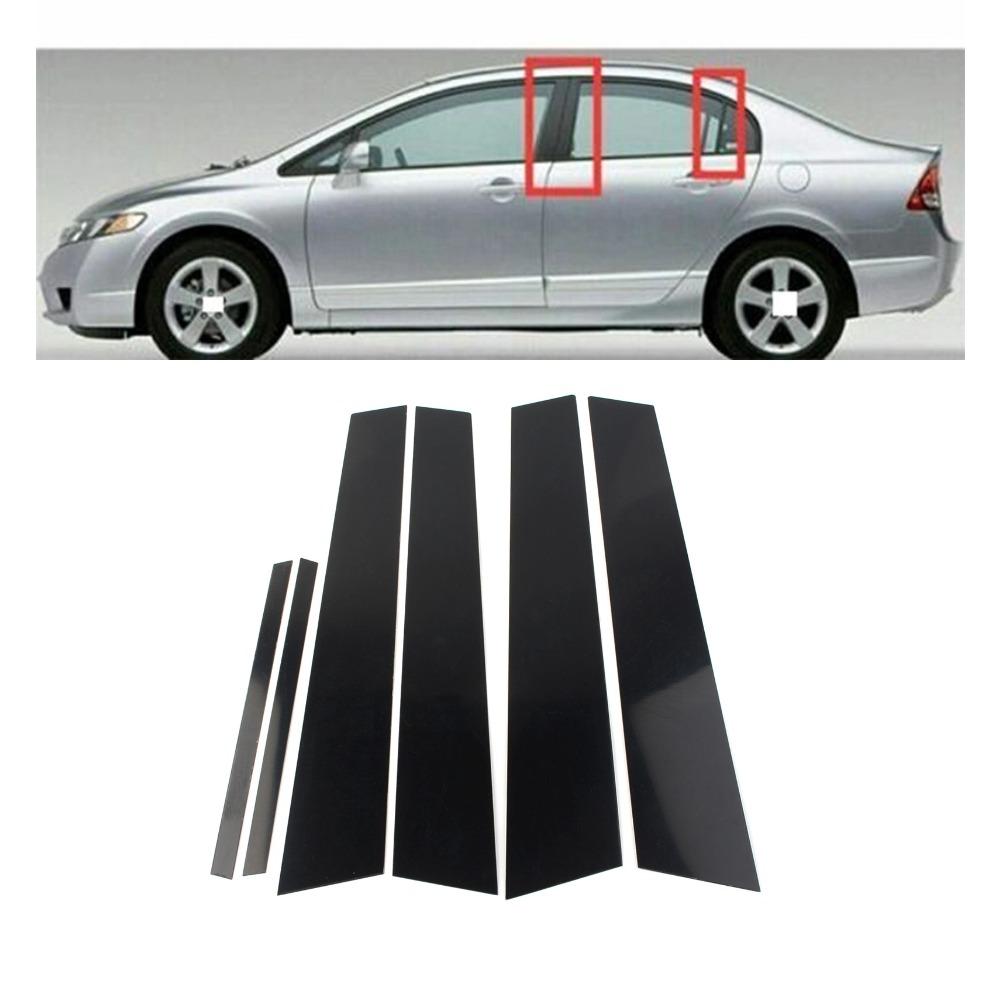 Para Honda Civic Pegatina de Coche Pilares Cubiertas de Molduras de Puerta Accesorios Decorativos 2006 2007 2008 2009 2010 2011