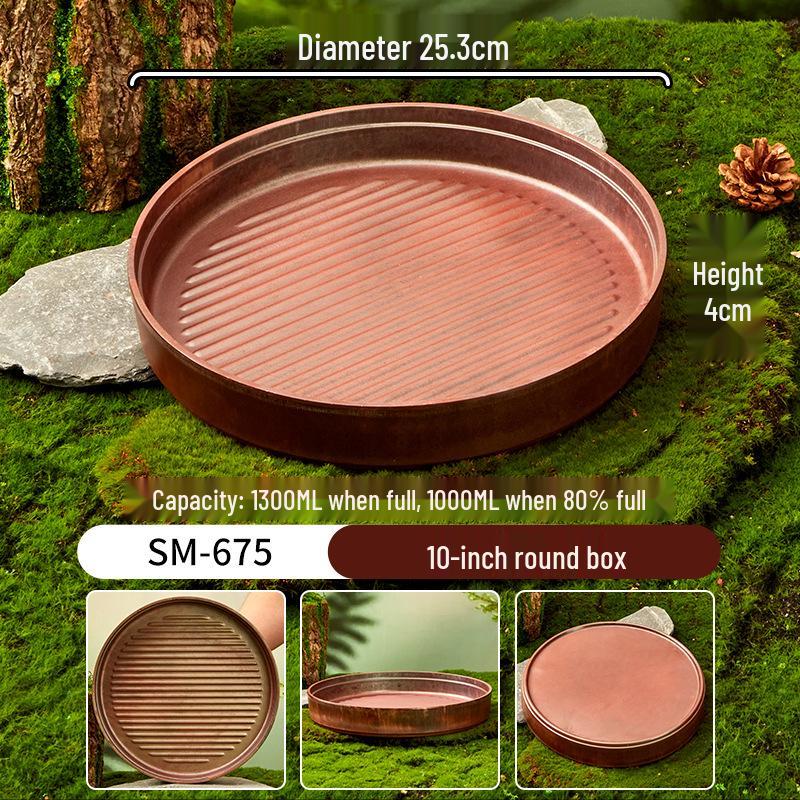 Melamine Plate for Gourmet Hot Pot, Barbecue & Shrimp: Mountain & Field Design