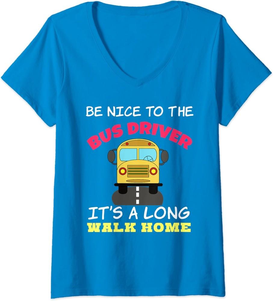 School Bus Driver Appreciation Minibus Driver Gift Ladies V-Neck Tshirt Unisex T-Shirt XXXXL