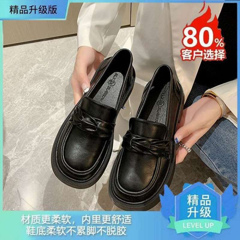 Slipper Damen 2025 Herbst neue Plateau dicker Absatz Mode Britisch Einzelne Schuhe College-Stil Ein Pedal jk kleine Lederschuhe