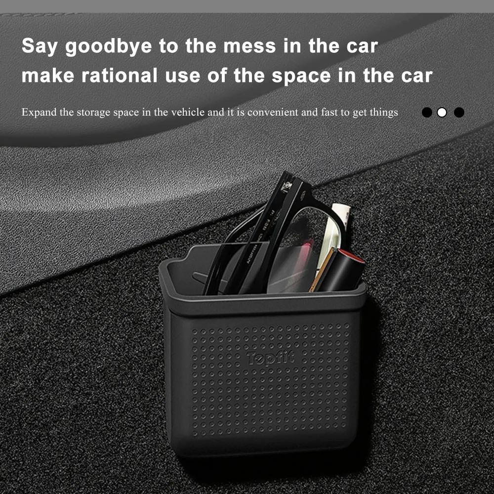 Silicone Car Storage Box For Tesla Model 3 Y S X 2017-2026 2026 Hidden Organizer Tray Bag Box Phone Coin Holder Auto Accessories