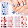24PCS Kids Christmas Fake Nails Press On Full Cover Stick On False Nail Tips *