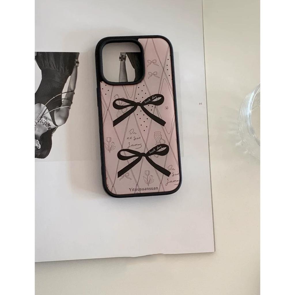 Gentle Style Pattern Bow Is Suitable for Apple iPhone17/16 Mobile Phone Case 14 Water Condensation 15 Epoxy Air Niche