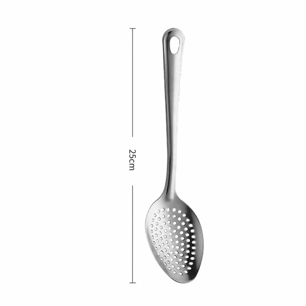 

Stainless Steel Strainer Spoon Multifunctional Easy Clean Filter Strainer Kitchenware Slotted Kitchen Colander Ladle Cooking срібний